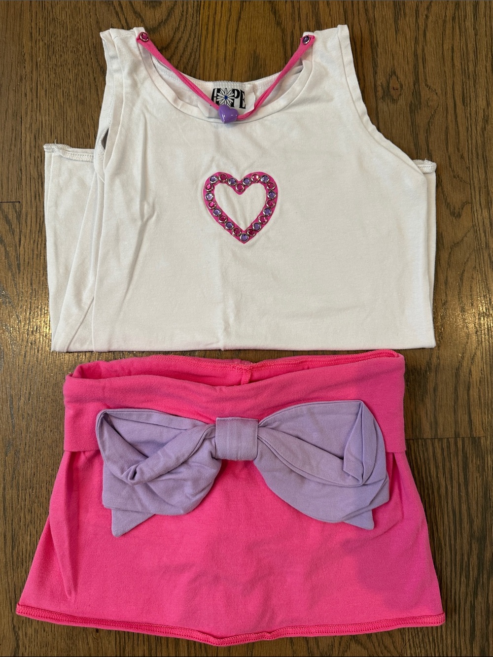 Hope Jeans Crystal Heart Skort Set